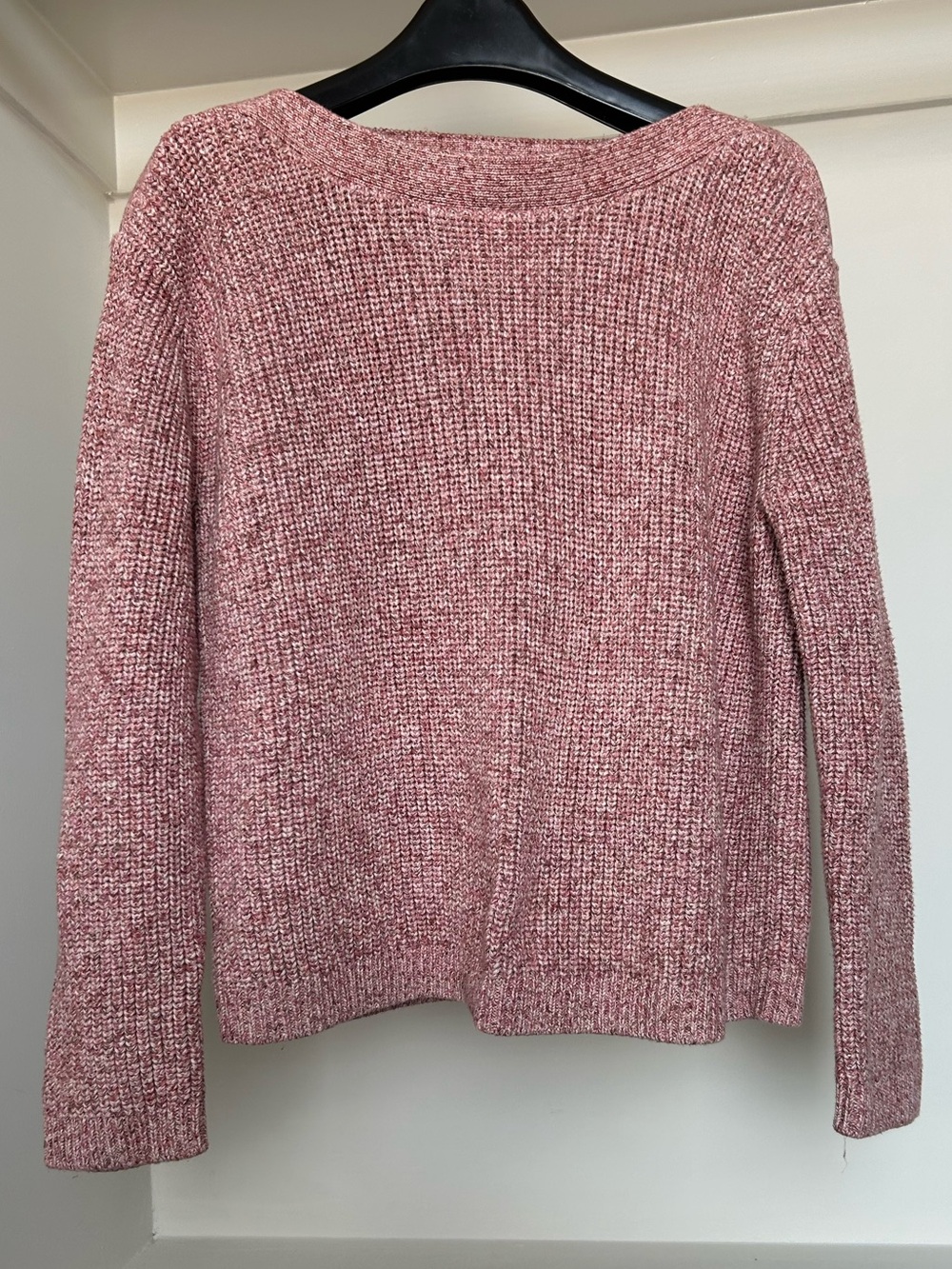 Quince Marled Rose Pink Cotton Fisherman Boatneck Sweater in Size S